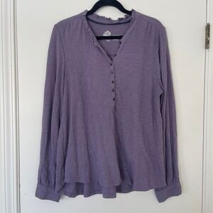 Pilcro Lavender Purple Long Sleeve Henley Blouse